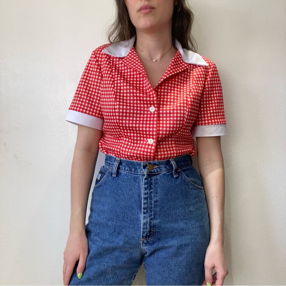 Vintage 70s Gingham/Checkered Tunic